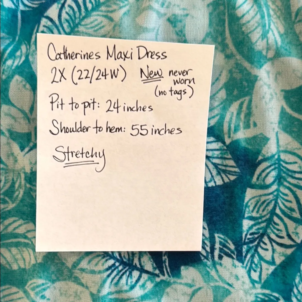 NEW Catherines 2X (22/24W) Floral Dress with Overlay Top Blue - Image 4