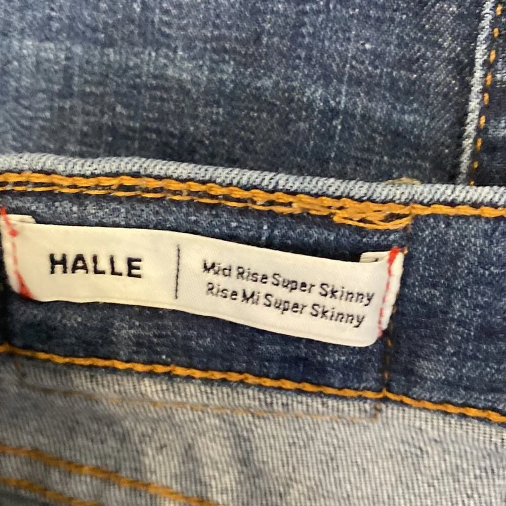 True Religion Halle Mid Rise Super Skinny Denim Medium Wash Blue Jeans Sz 25 - Image 7