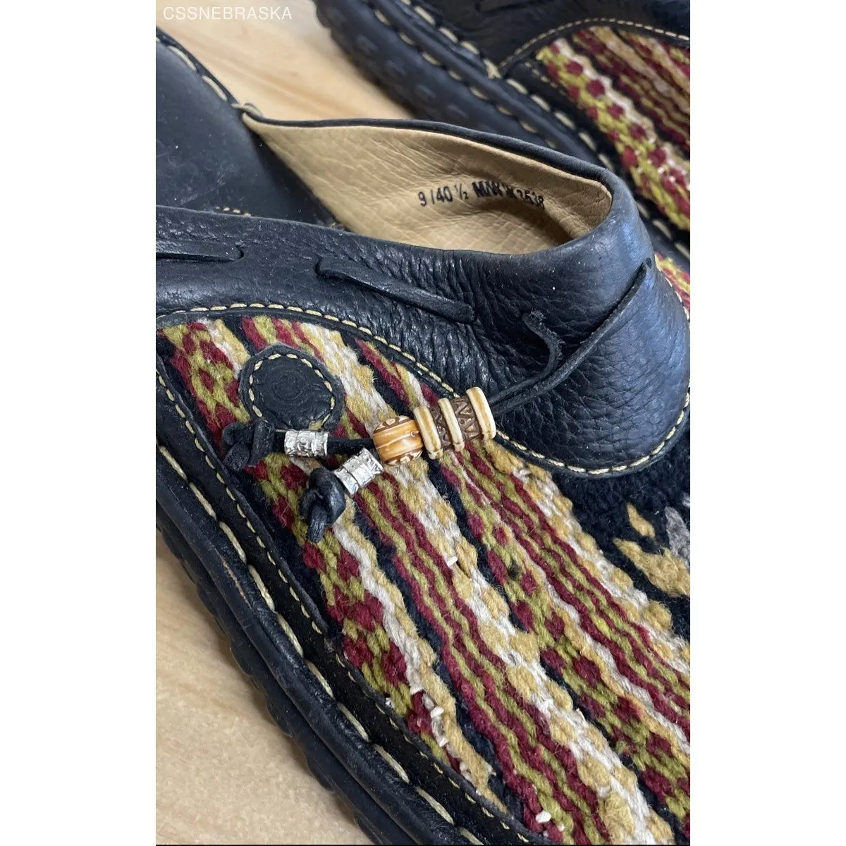 Born Beige/Brown Woven Blanket Clogs Womens - Image 5