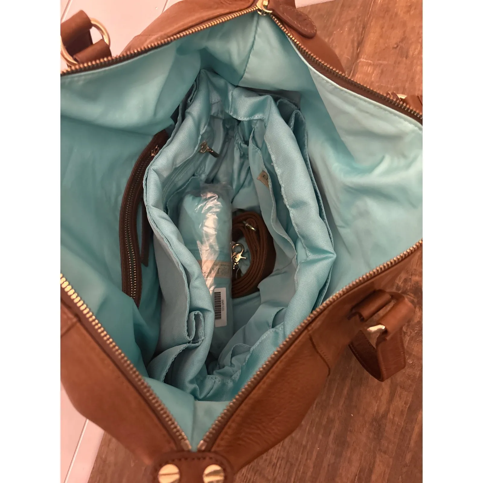 NEW Lily Jade Brown Leather Convertible Tote Bag Shoulder Bag Purse Backpack - Image 4