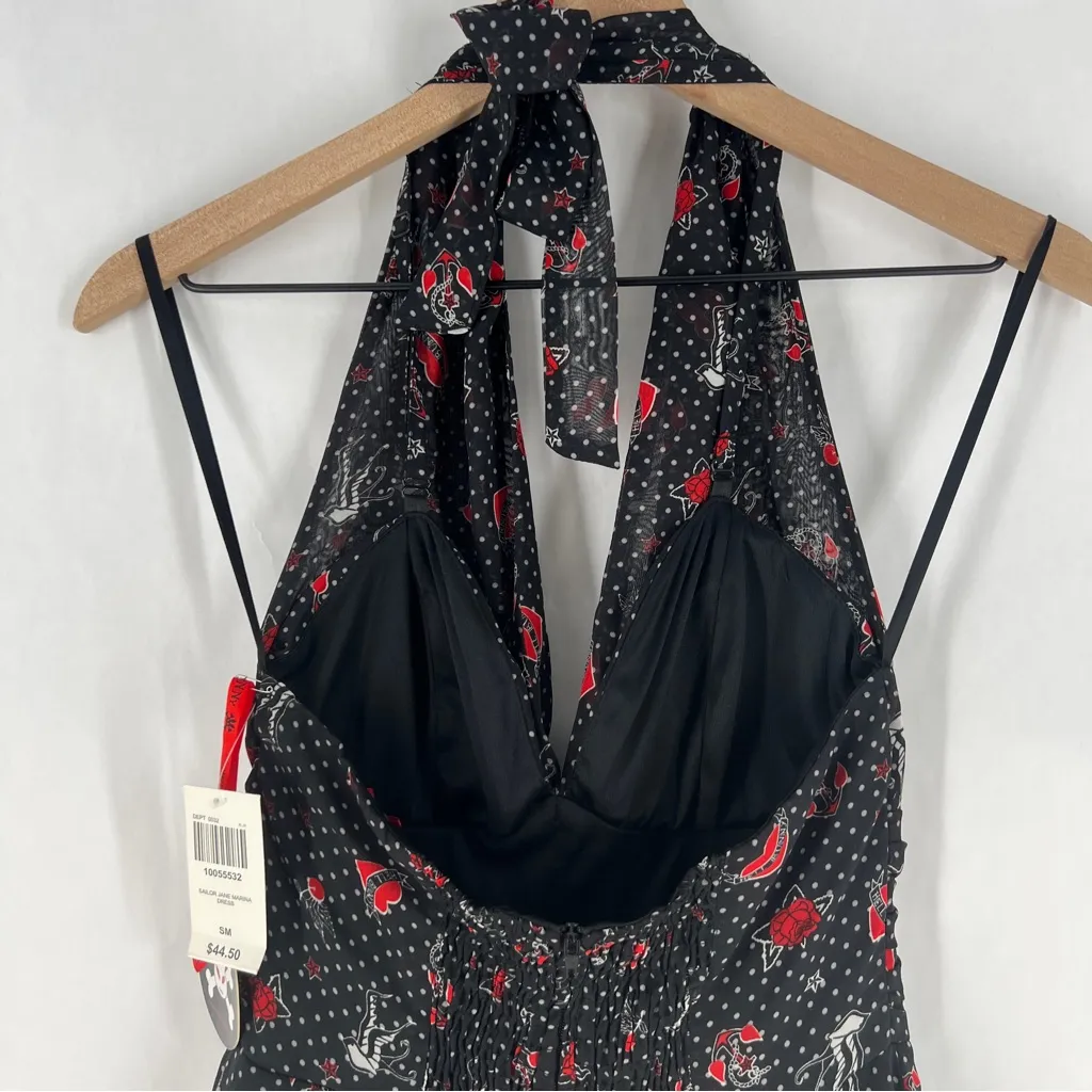 NWT Hell‎ Bunny Sailor Jane Marina Fit & Flare Halter Dress Size S - Image 9