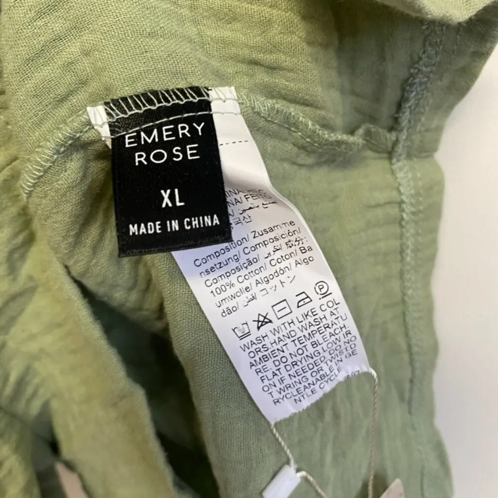 NWT Emery Rose Green Gauze 100% Cotton Romper Size XL - Image 8