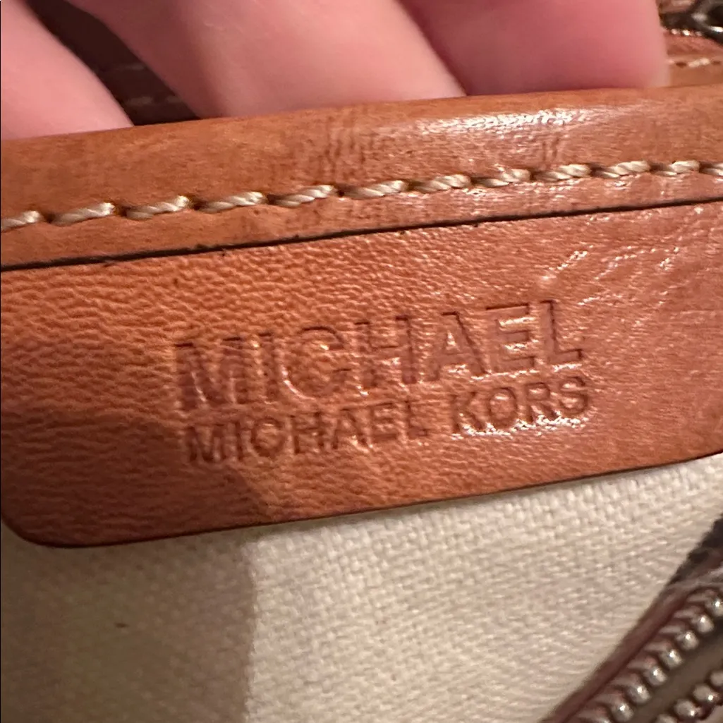 Michael Kors Studded Tote pockets sturdy for books or whatever durable leather - Image 5