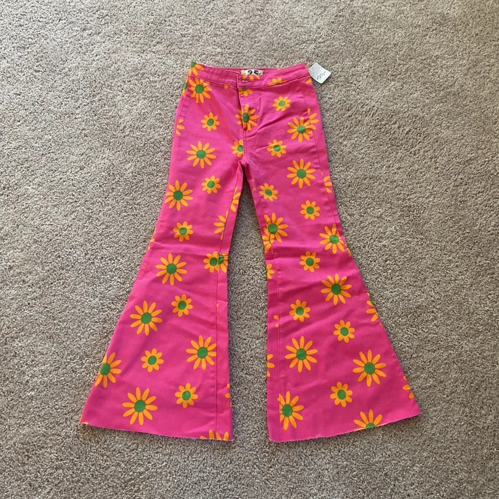 printed flare pants. Size 25=0 - Image 5
