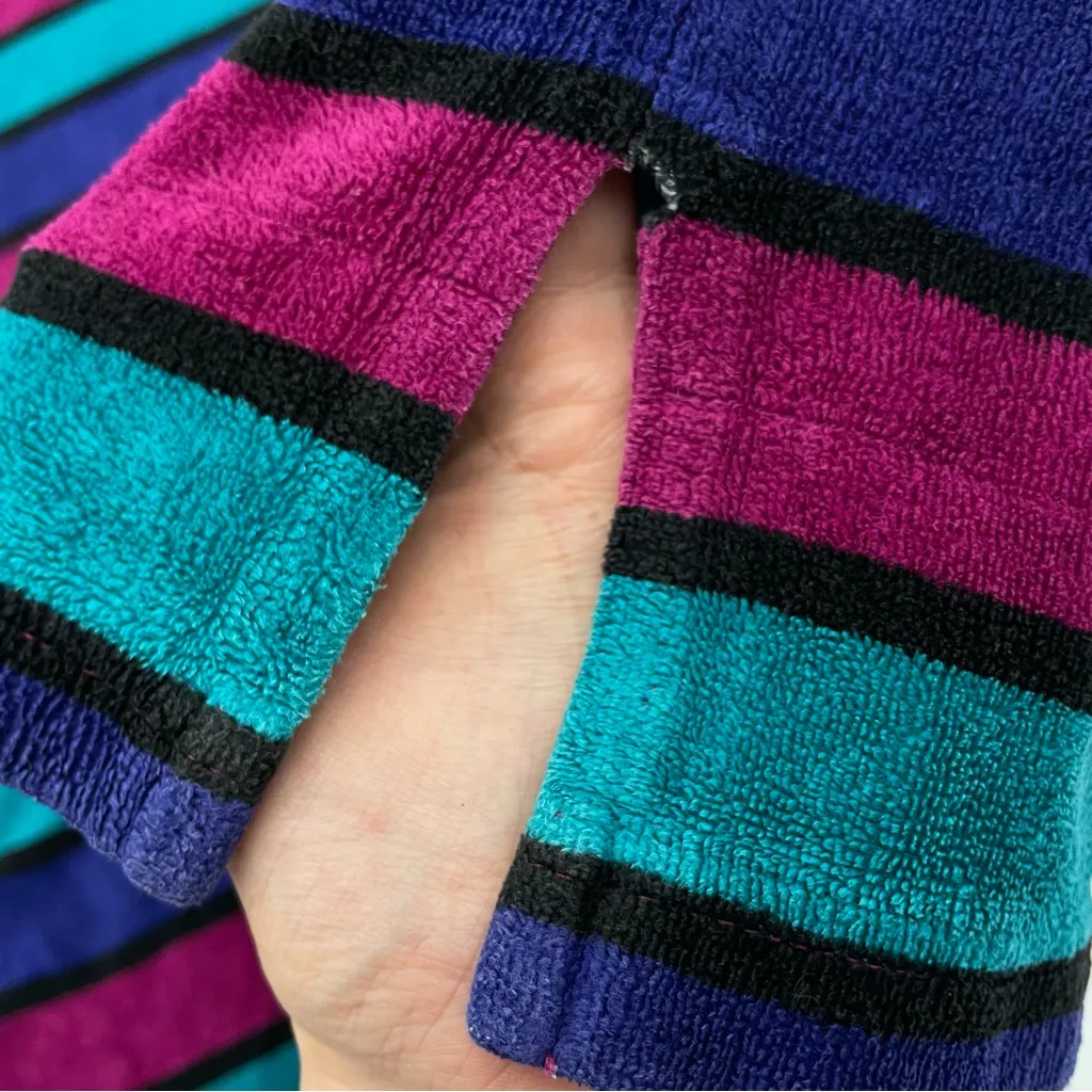 Vintage‎ Sweatshirt Striped Mock Neck Terrycloth Size 2X Top Long Sleeve Women - Image 13