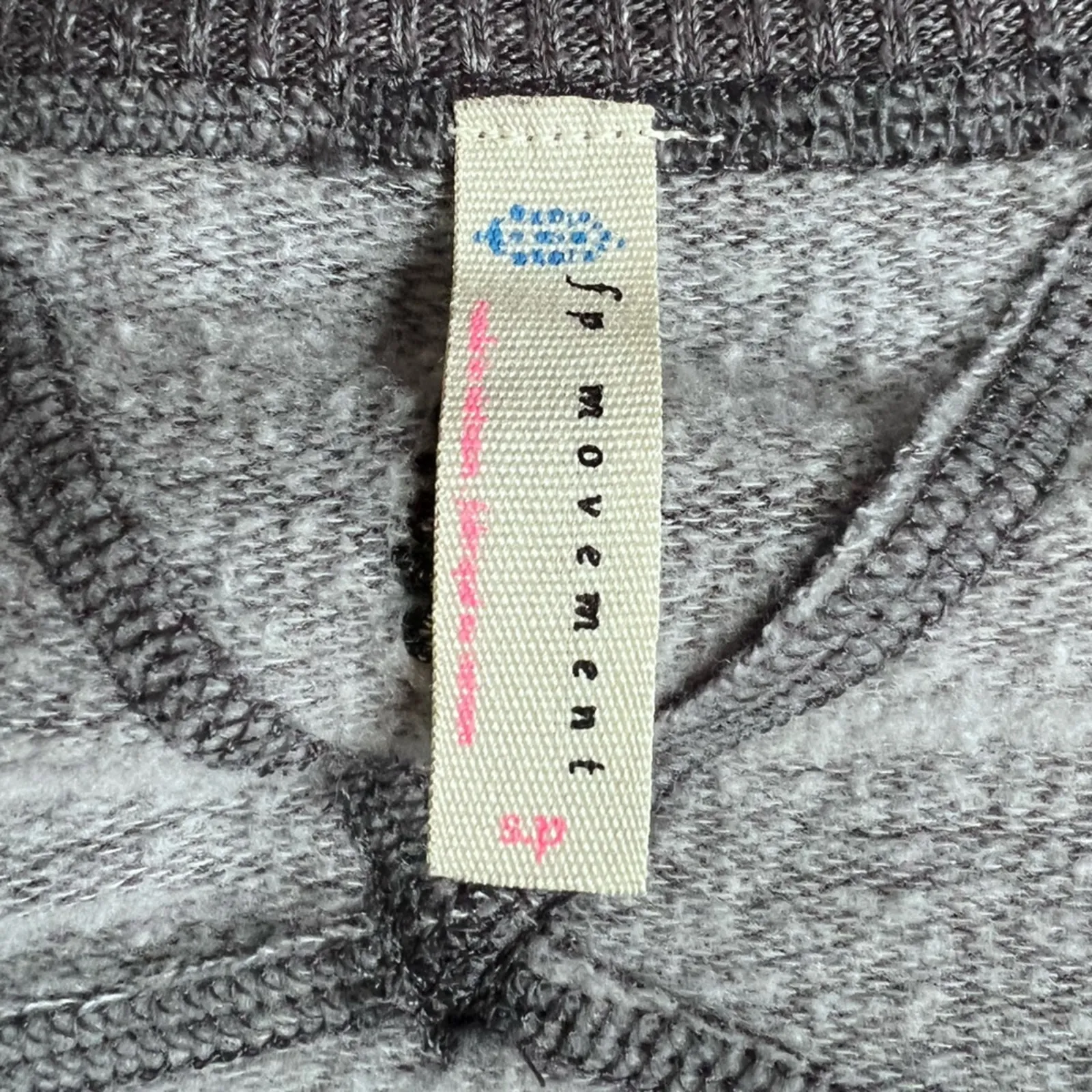 FP Movement Charcoal Exposed Hem Slouchy Oversized Sweatshirt Zippered Sides - Image 4