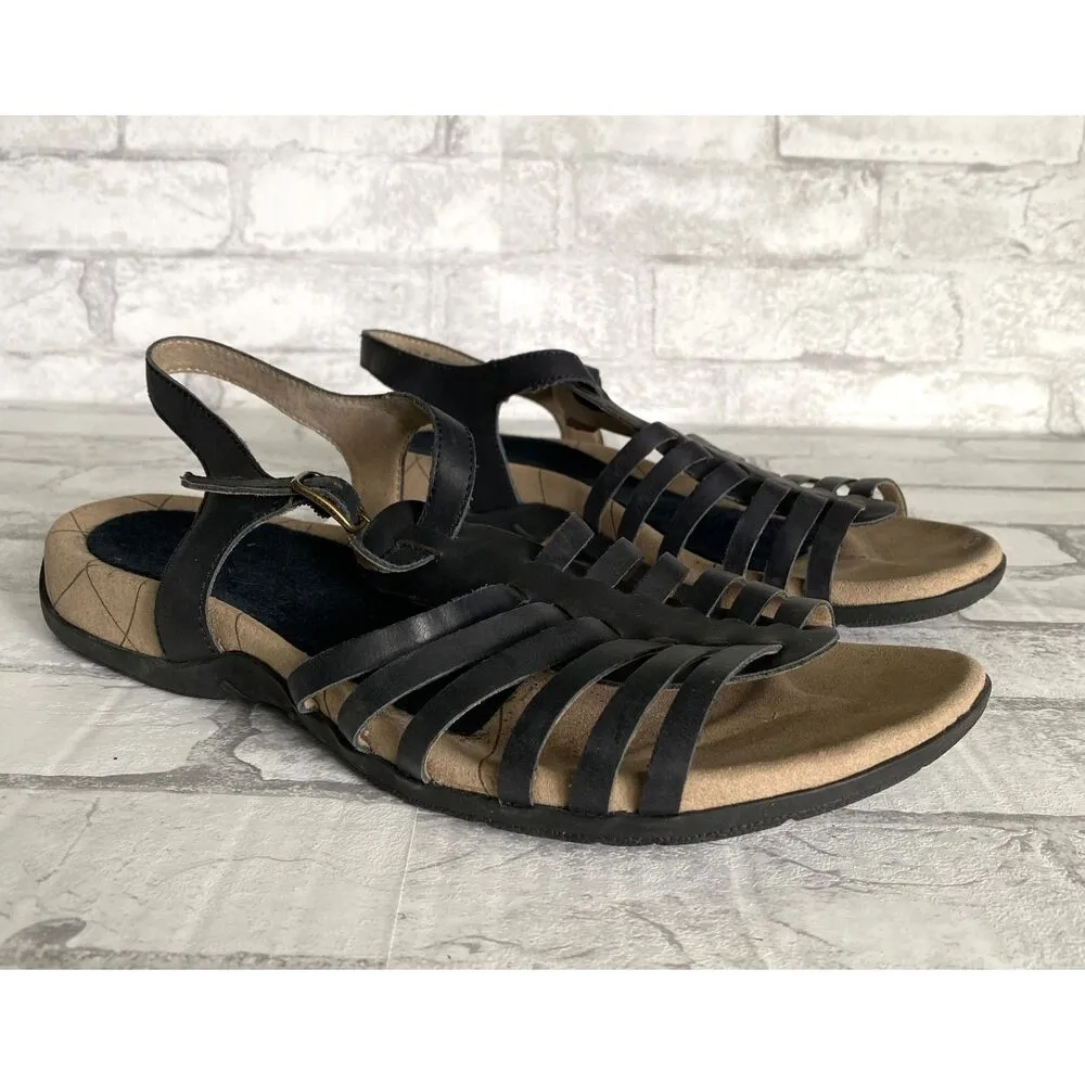 Sanita Cadence Black Leather Platform Sandals Women's Comfortable Shoe 42 (10.5) Size 11 - Image 2