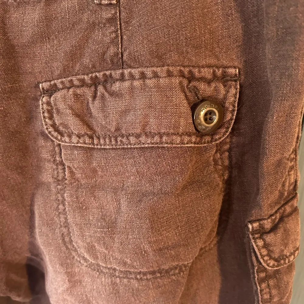 Anthropologie Hei Hei Brown Linen Cargo Shorts | Women’s Size 2 - Image 3