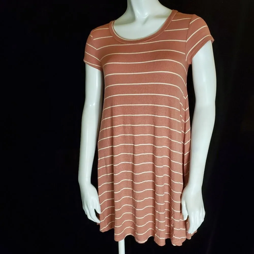 Billabong Pink & Cream Striped Dress (S) - Image 2