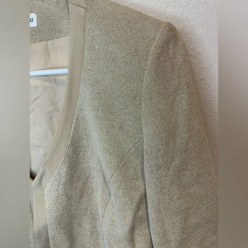 Vintage Gruppo‎ Americano Women’s Y2K Casual Beige Gold Blazer Size 6 Tan - Image 5