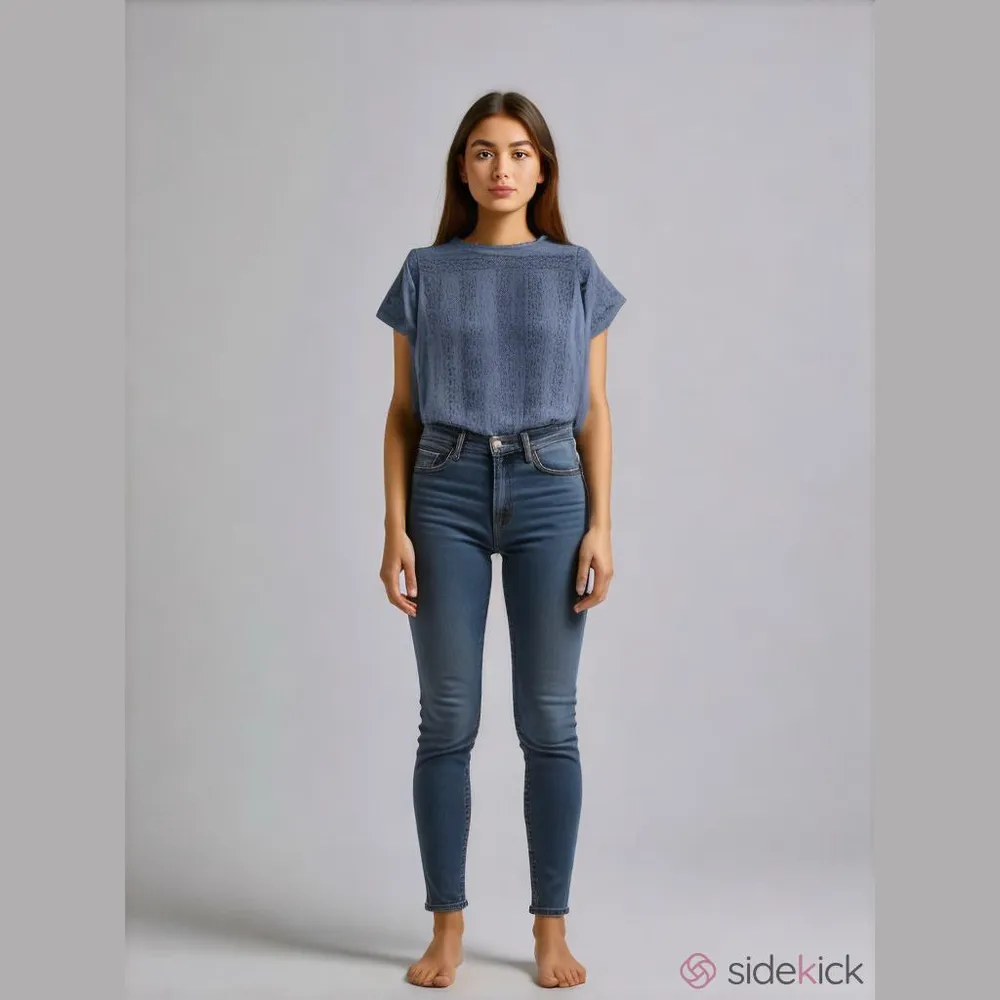 Loft Blue Lace Top Light Blue XS - Image 10