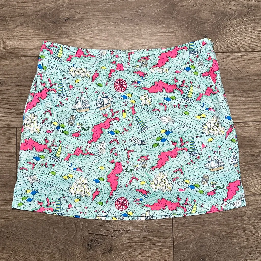 Vineyard Vines Golf Skort British Virgin Islands Multicolor Performance Skirt 14 - Image 2