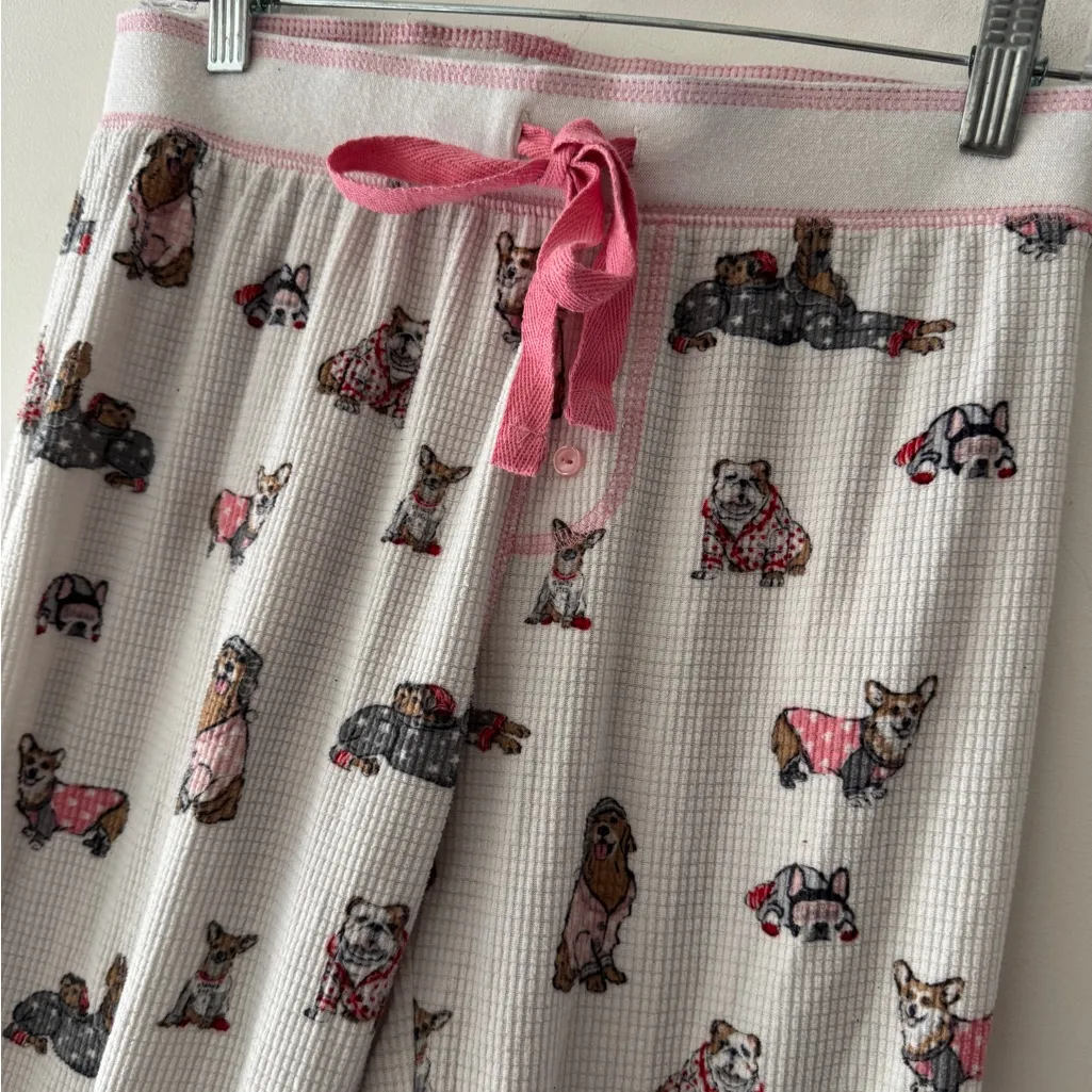 PJ Salvage Lounge Thermal Knit Pajama Pants Dogs Pattern Joggers Style - Image 2