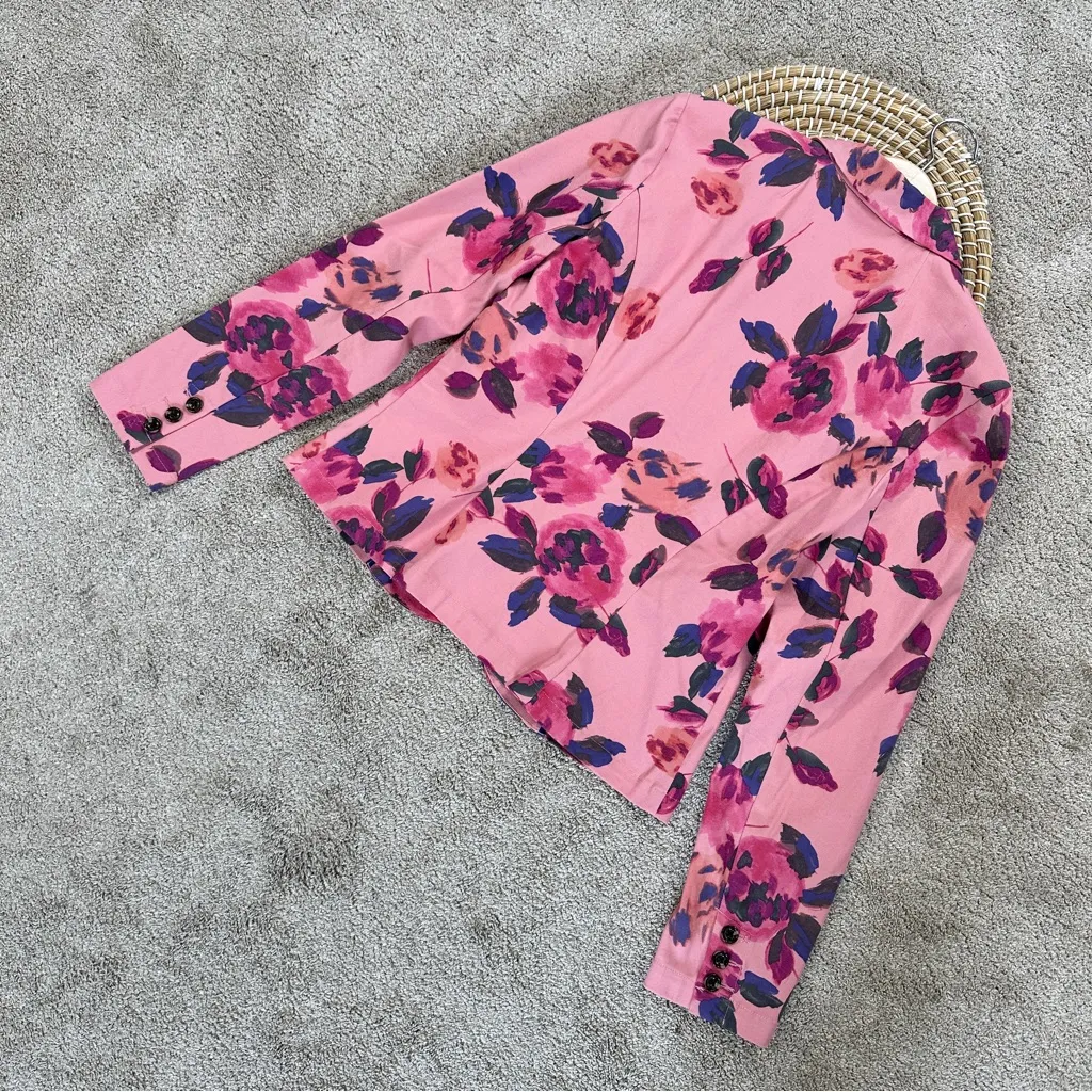 CAbi Women’sa Floral Jacket Blazer Longsleeve in Pink Rose Garden Cottagecore 8 - Image 11