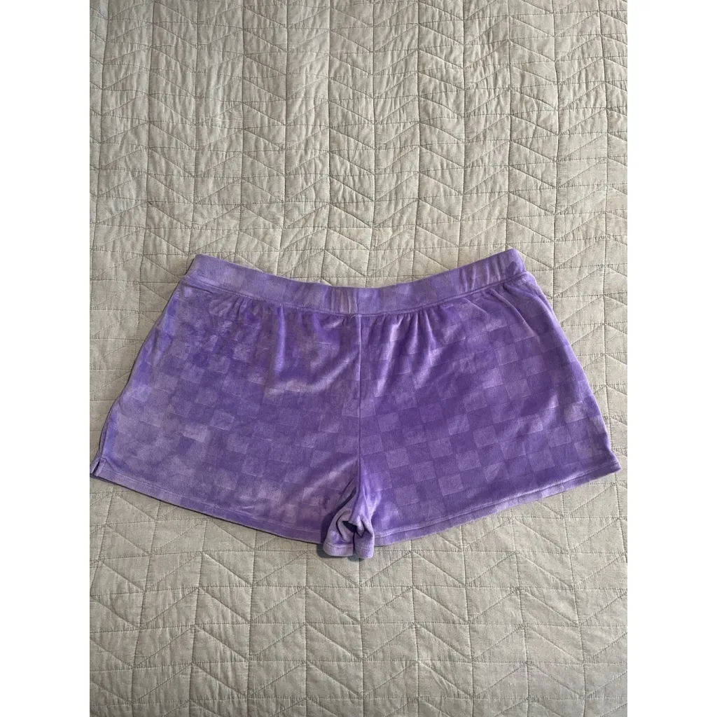 Way To Celebrate Halloween Velour Sweat Shorts Womens Size 2X Purple Soft NWT - Image 7