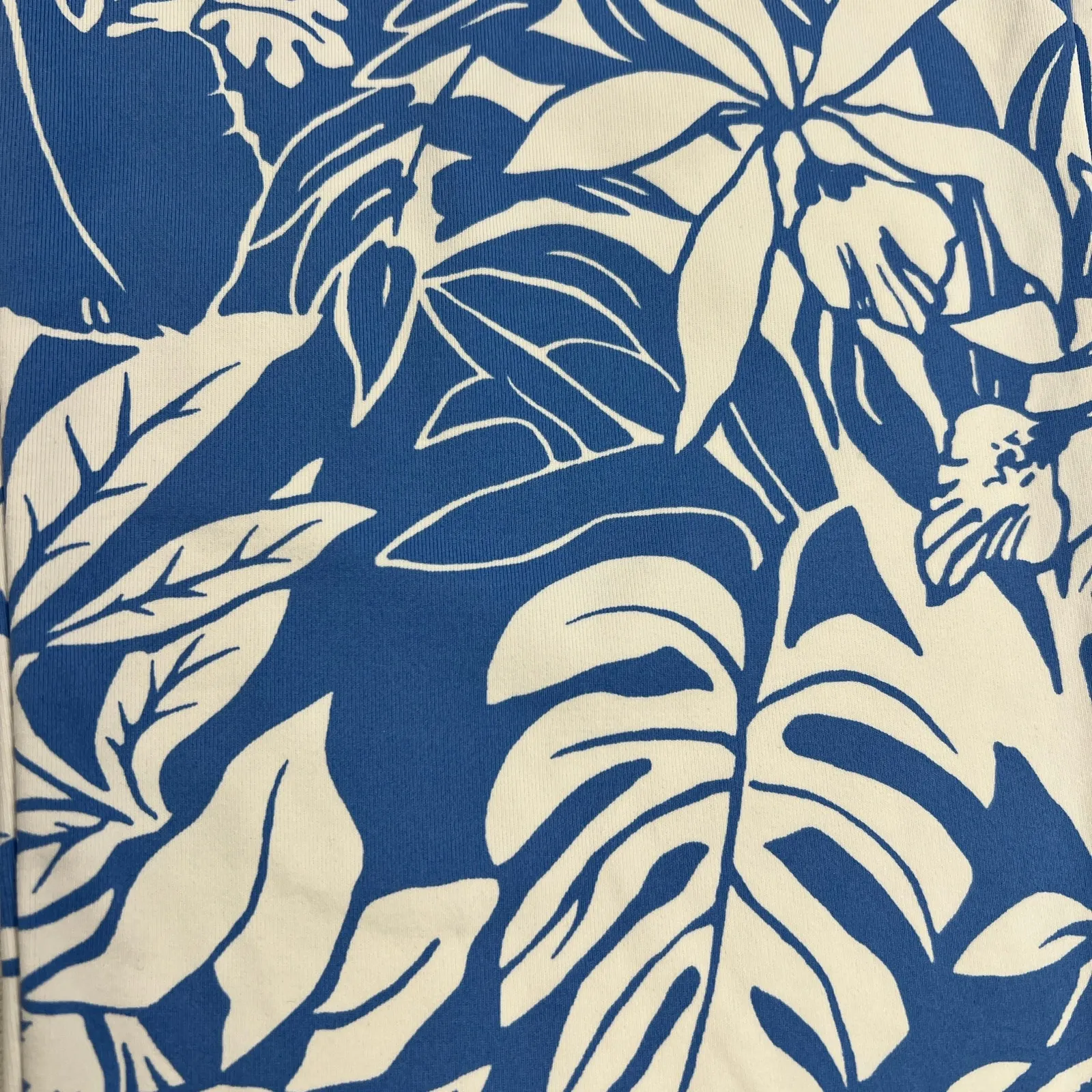 J. McLaughlin Newport Capri Pants Blue White Tropical Monstera Size M - Image 14