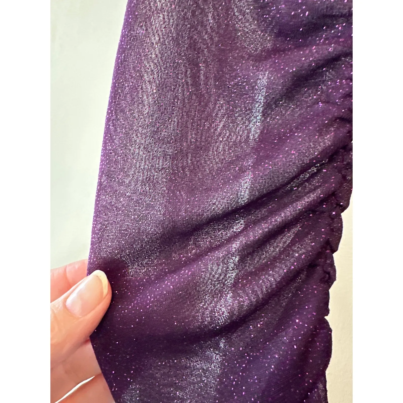 Bronx & Banco Maya Burgundy Sparkle Off Shoulder Midi Dress XS NWT Cocktail Purple - Image 8