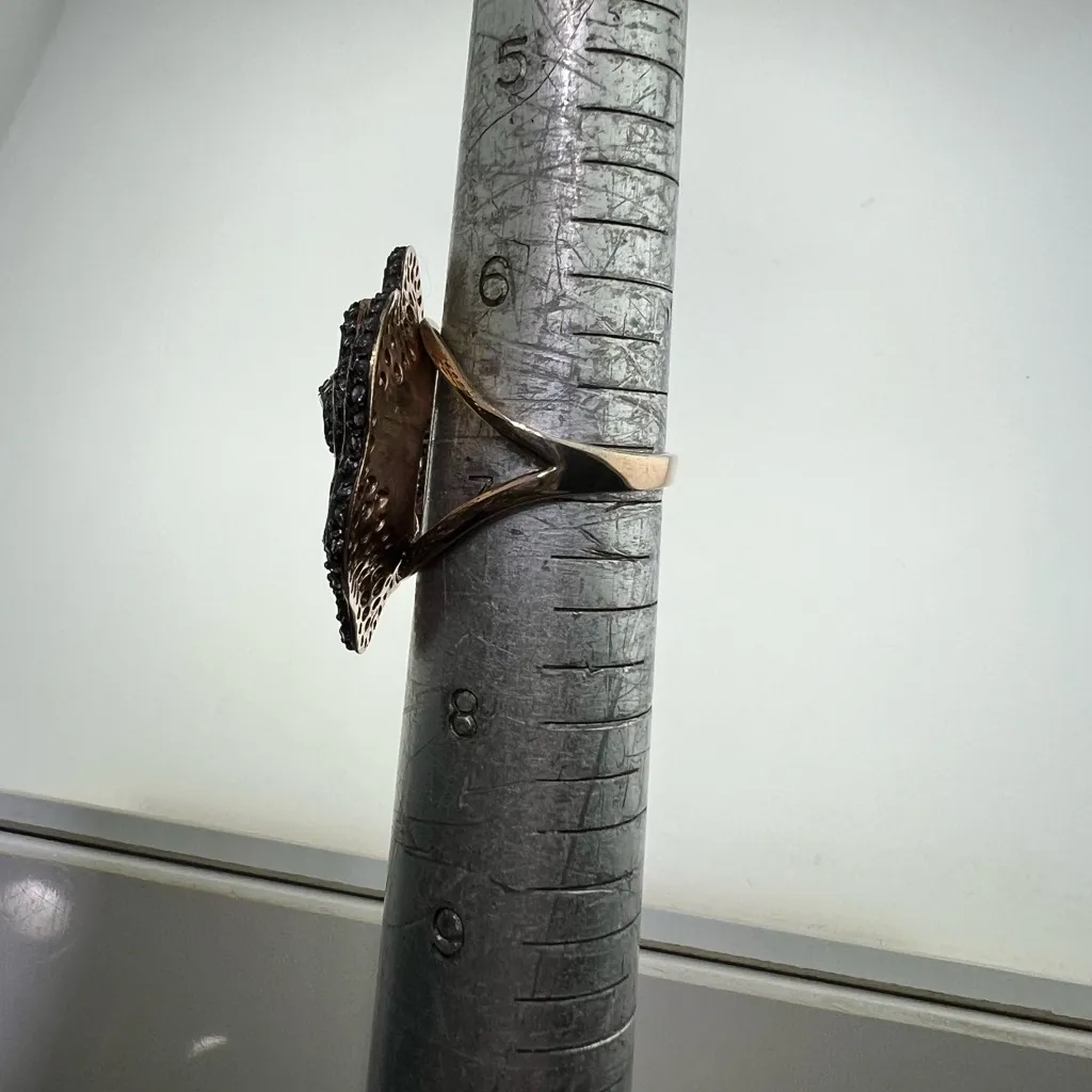 Purple and Gold Crystal Flower Ring Size 7 - Image 7