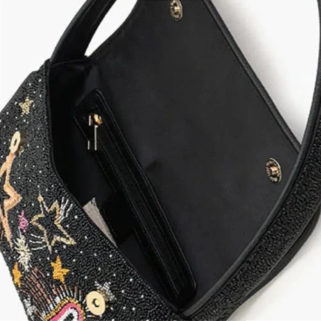 America & Beyond Evil Eye Hearts Stars Beaded Shoulder Bag Tik Tok Viral NWT Black - Image 5