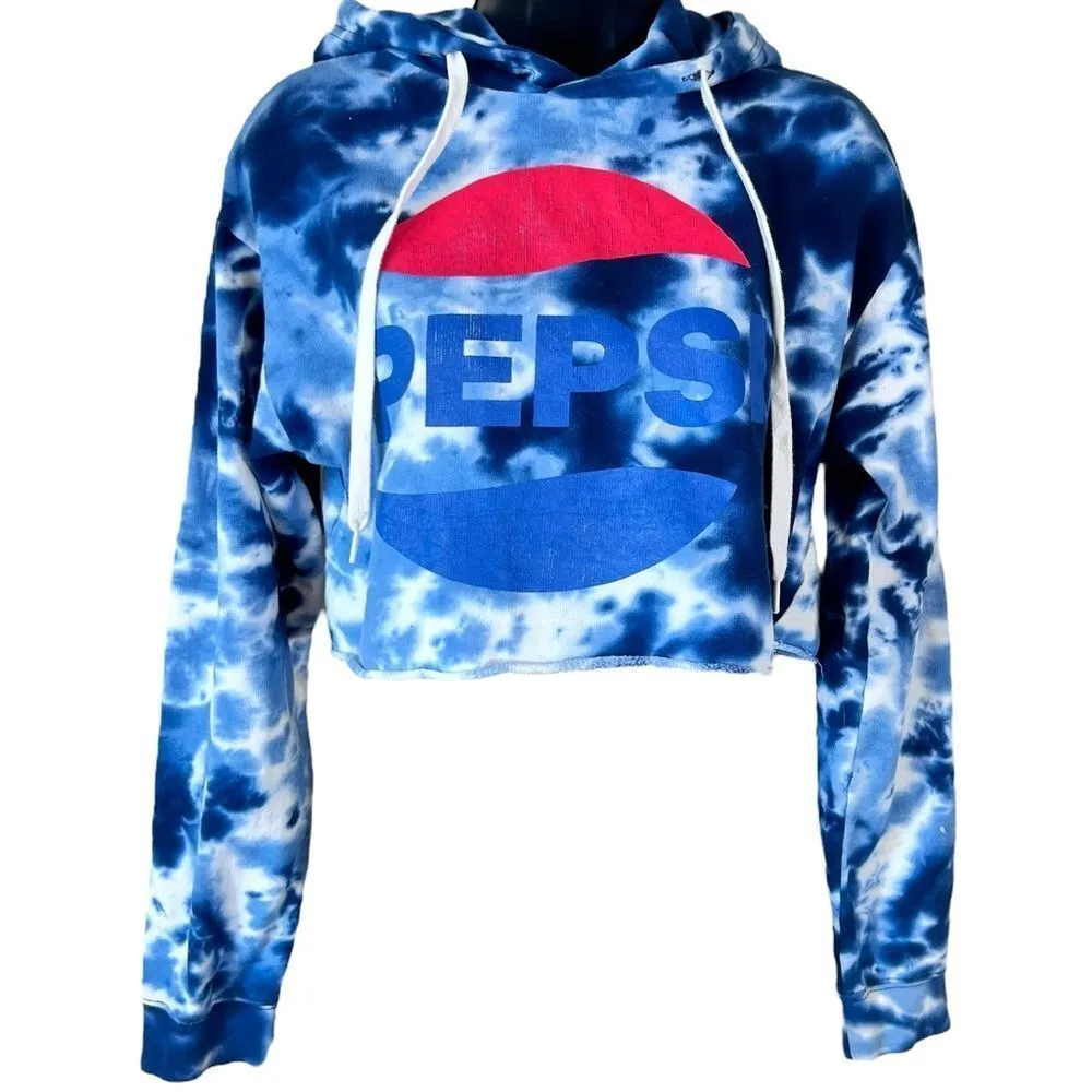 Pepsi Graphic Tie Dye Crop Hoodie - Image 12