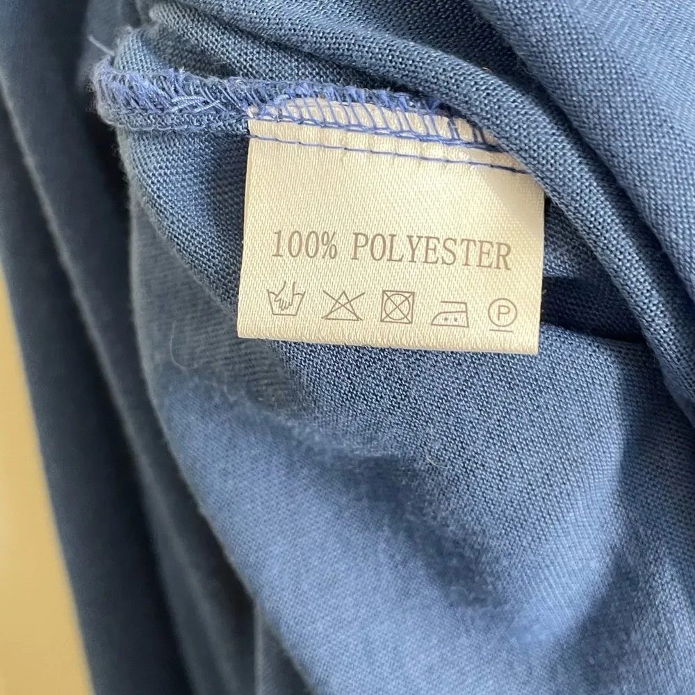 Muche et Muchette Open Front Drape Cardigan Blue Sheer Collar One Size (XS - Image 7