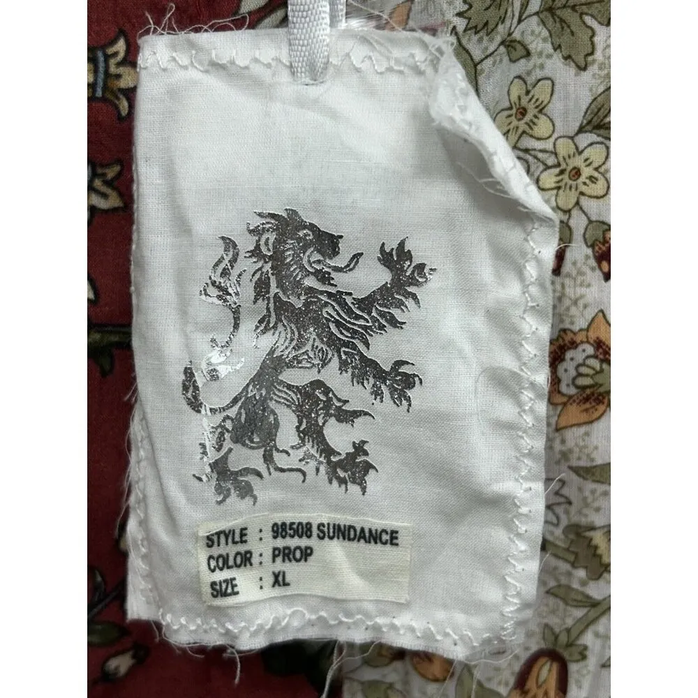 Cino Sundance Floral Print Crinkled Crushed Button Up Shirt XL Western Cowgirl Red - Image 9