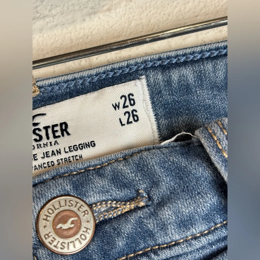 Hollister California Curvy High-Rise Woman’s Casual Denim Jean Leggings Size 3S - Image 4