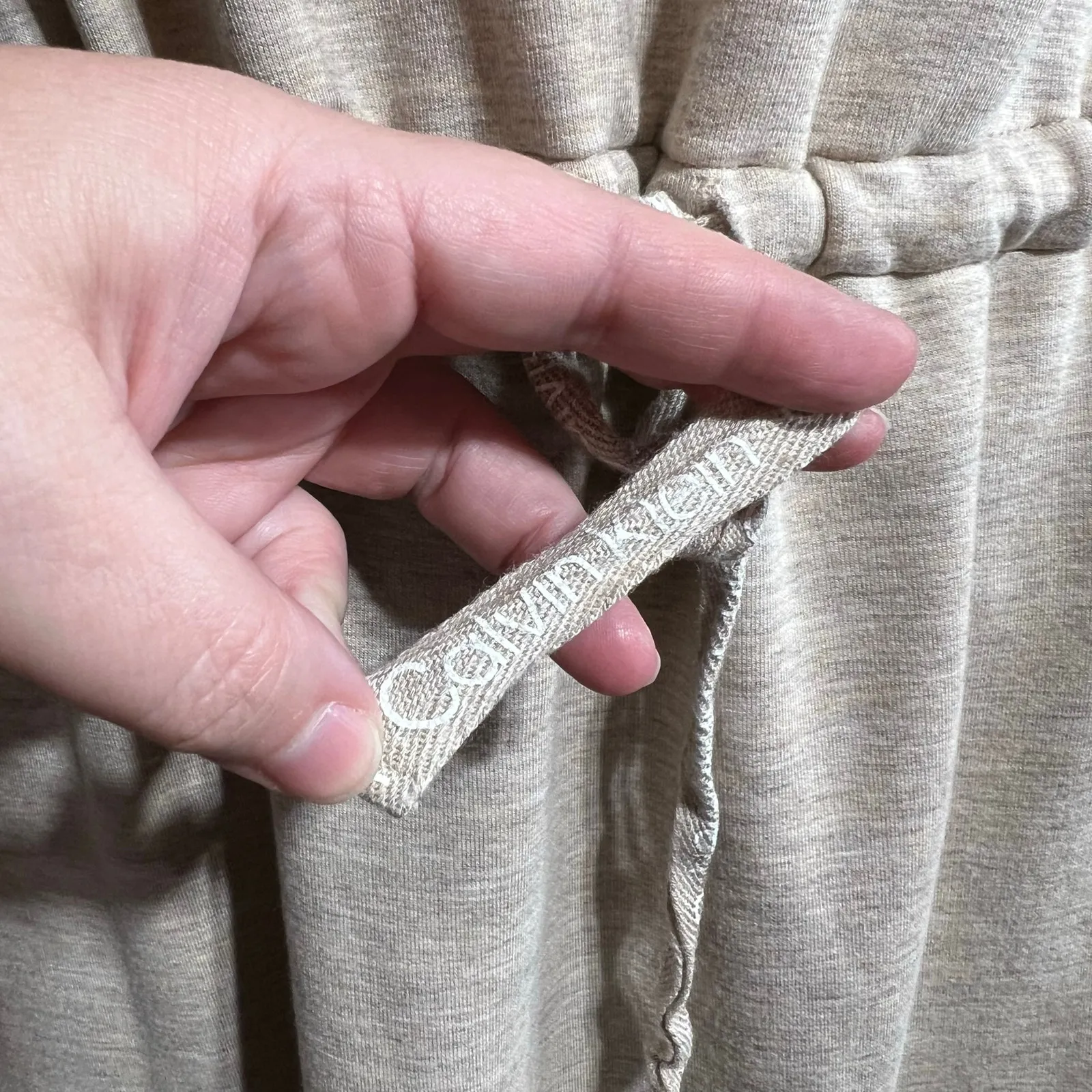 Calvin Klein Womens Blouson Dress Pullover Elastic Waist Boat Neck Beige Medium - Image 7