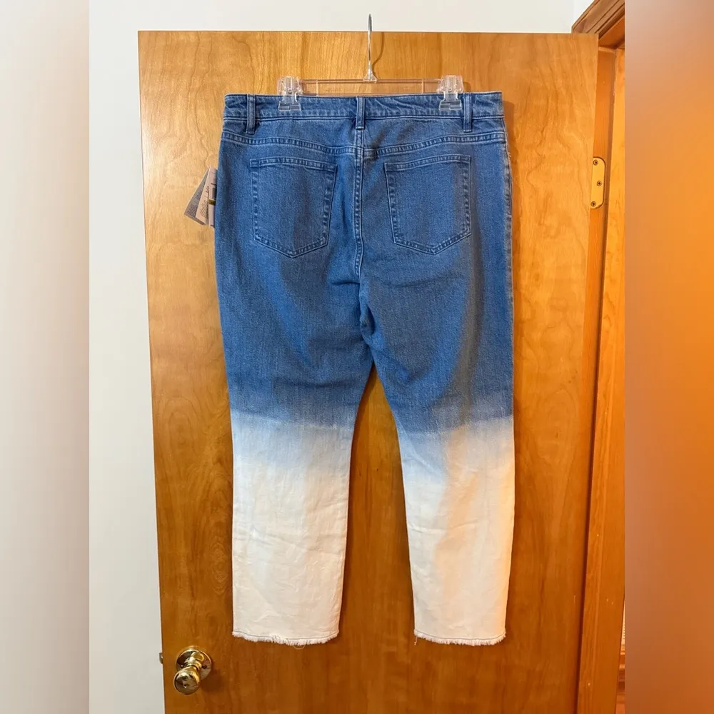 Michael Kors Blue Denim Jeans Bleached Leg Color Block NWT Women’s Size 14 - Image 14