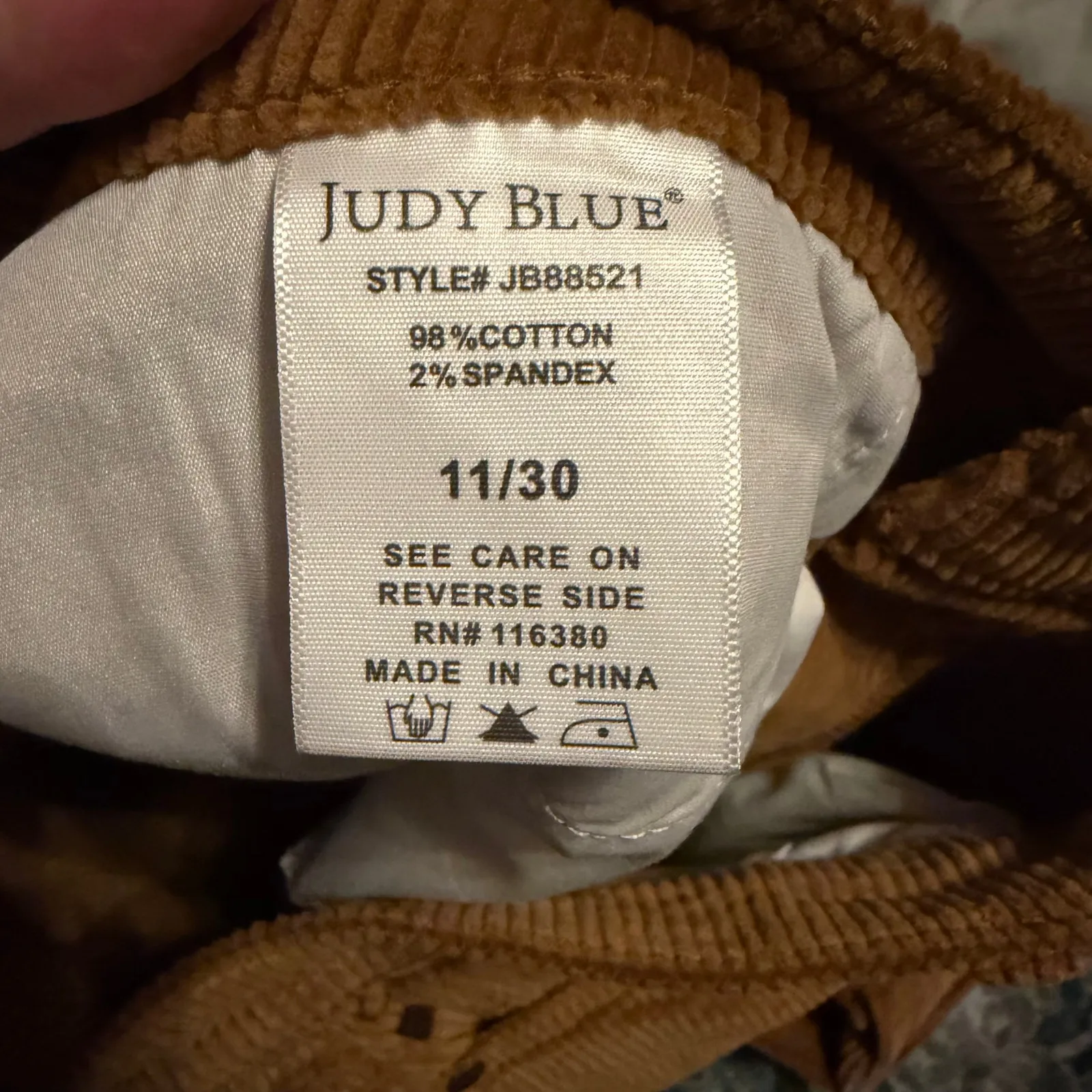 Judy Blue Brown Corduroy Boot Cut High Rise Flare Leg Pants Size 11/30 - Image 10