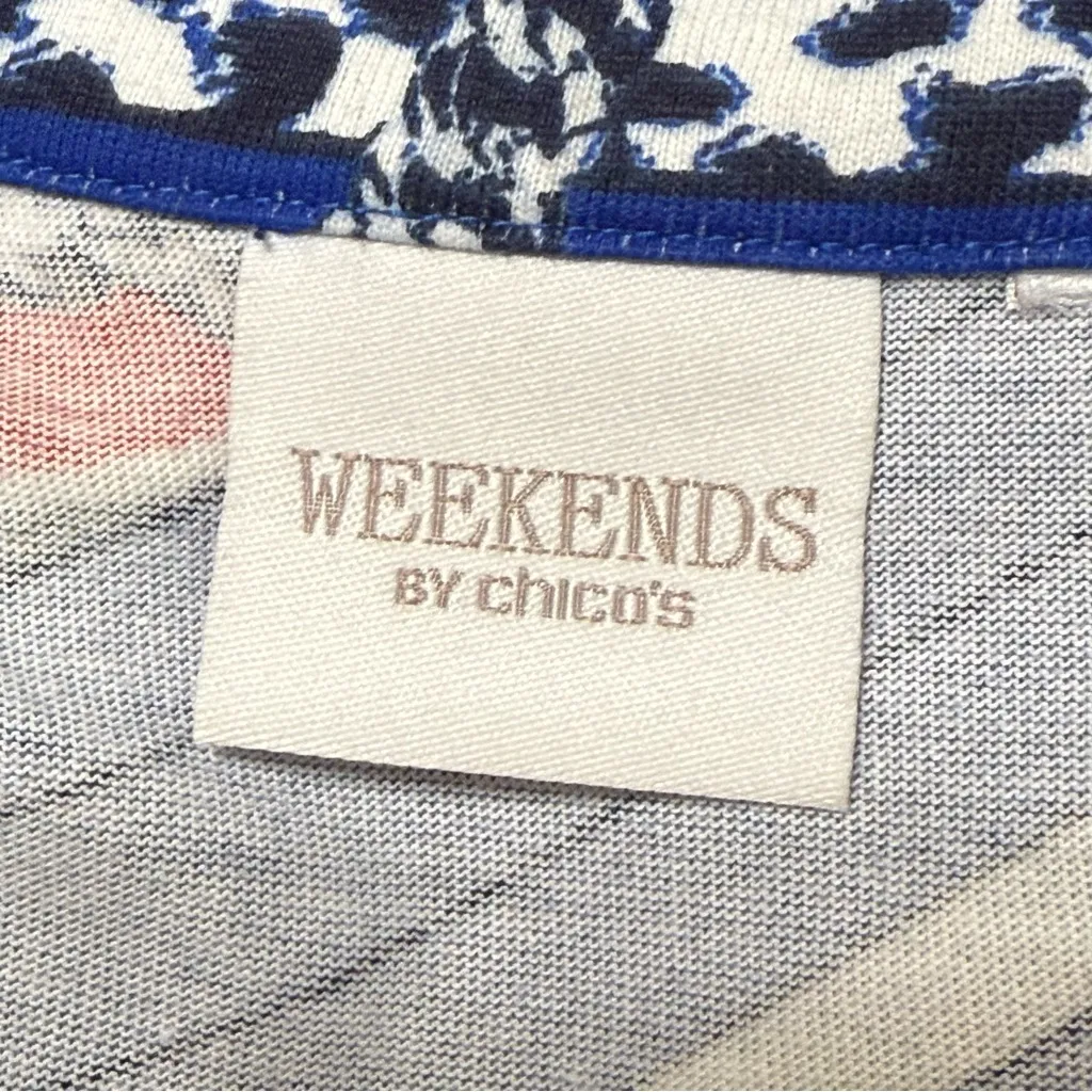 Chico’s Weekends Zip Front Jacket Size XL Abstract Print Cotton Lightweight - Image 6