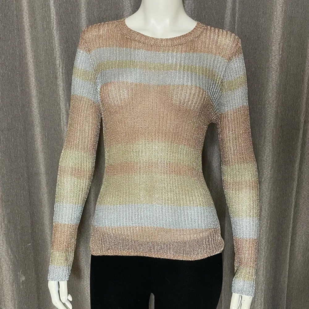 INC International Concepts Metallic Sweater Pink Size undefined - Image 2