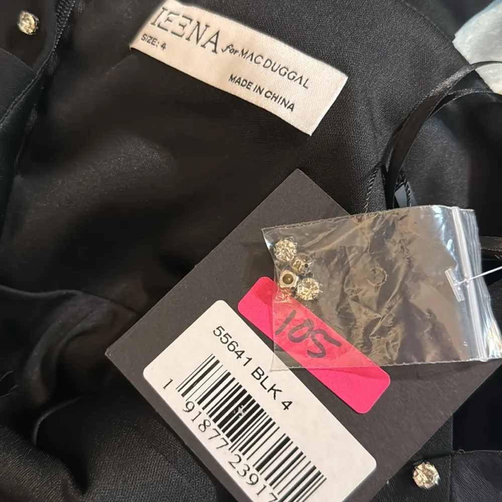 Mac Duggal SLEEVELESS RHINESTONE ENCRUSTED SQUARE NECK MIDI DRESS size 4 - Image 10