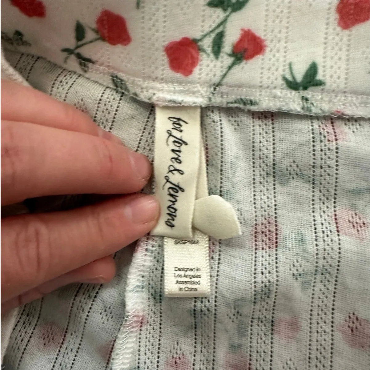 For Love & Lemons Ribbed Floral Lounge Set Size M - Image 9