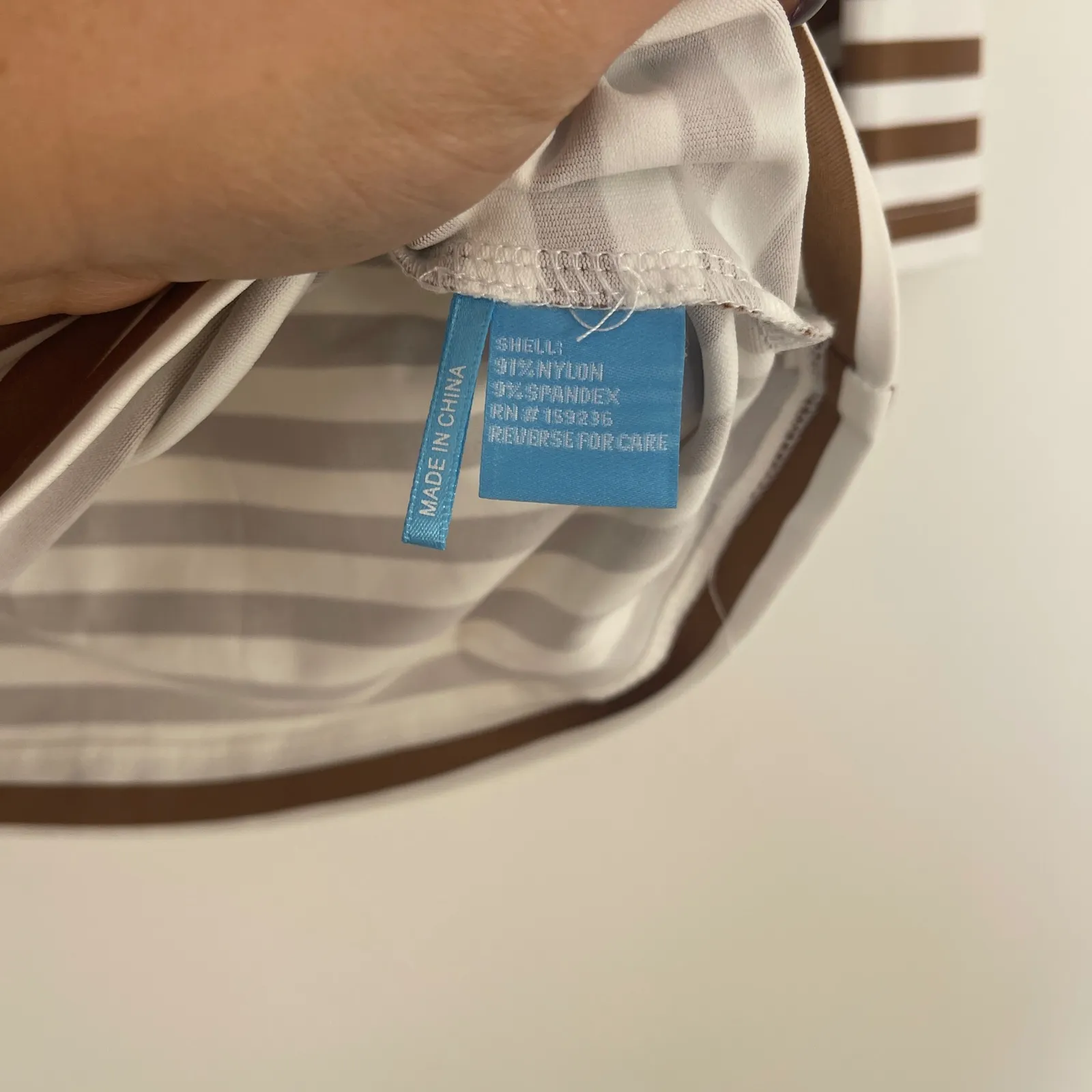 J. McLaughlin $148 Striped Wavesong Striped Top 3/4 Sleeve Brown White Size XL - Image 5