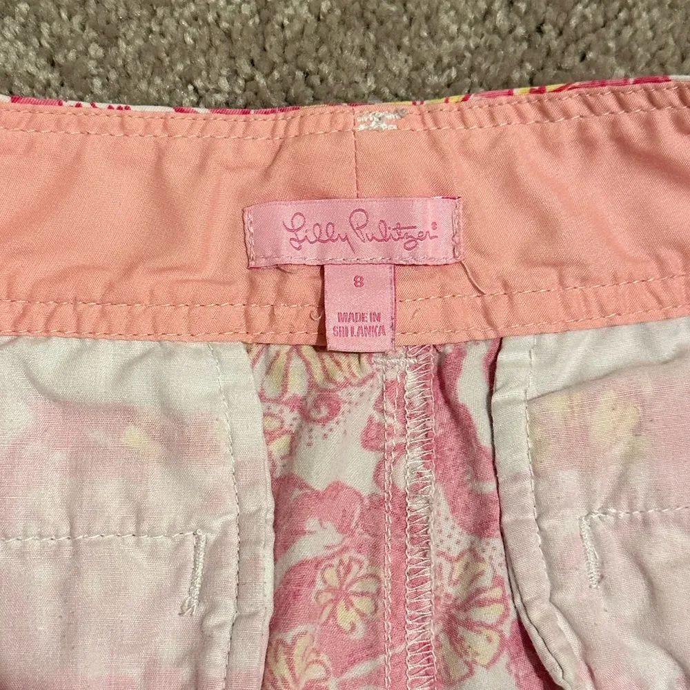 Lilly Pulitzer Walsh Short, Pink/Yellow Chum Bucket Pattern, Sz 8 - Image 8