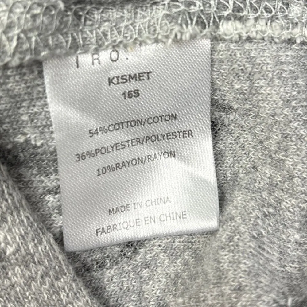 IRO Jeans Womens Gray Cotton Distressed Ripped Long Sleeve Sweatshirt Top XS - Image 6