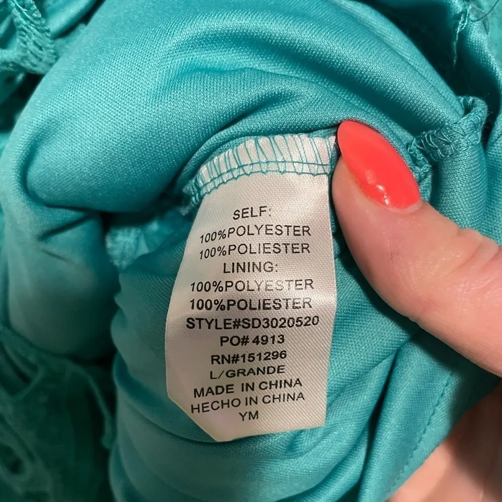 The Sang Dress Lace Eyelet Crochet Flounce Large - Image 12