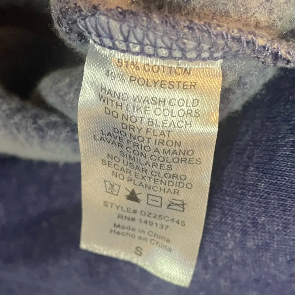 Double Zero Dusty Indigo Blue Laid Back Crop Sweatshirt - Image 8