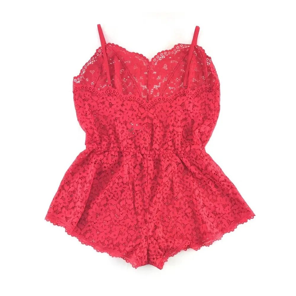 Victorias Secret Lace Romper size XS Red One Piece - Image 6