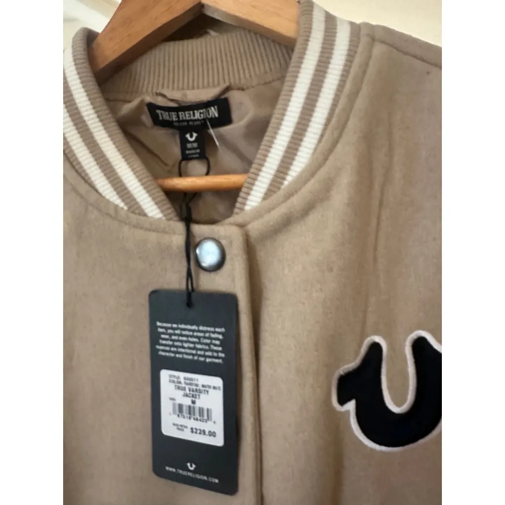 True Religion Wool‎ Horseshoe Varsity Bomber Jacket Size M - Image 6