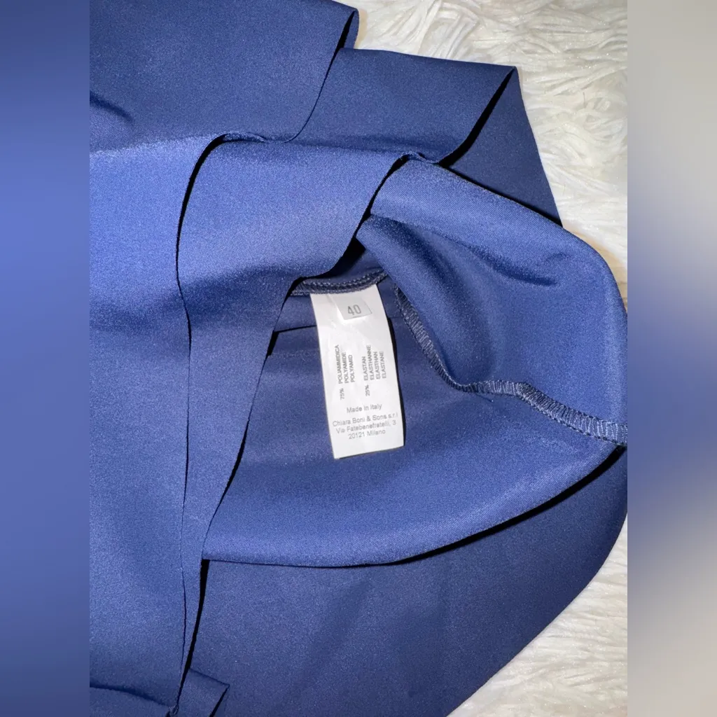 NEW Chiara Boni La Petite Robe Melania Jersey Blue Notte Dress sz IT 40 US 4 - Image 3