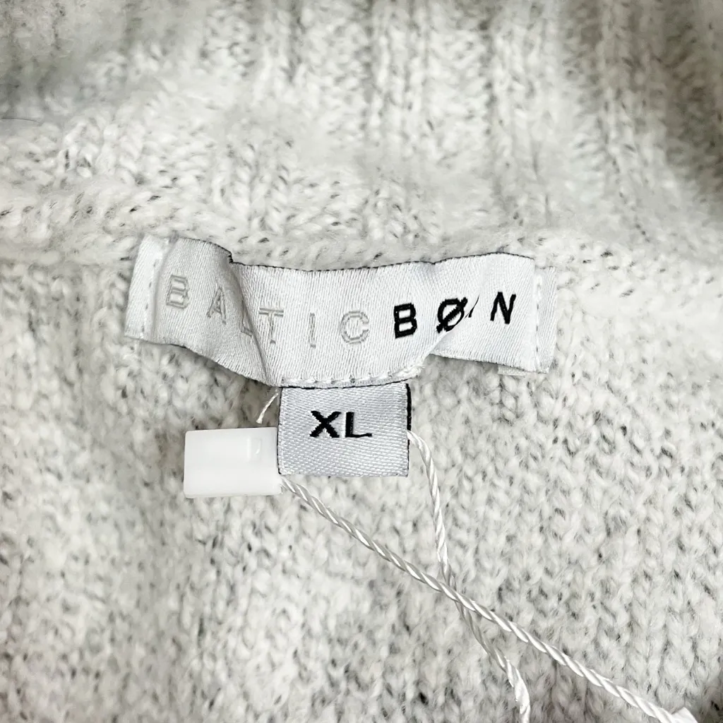 NWT Baltic Born Knit Turtleneck Sweater Light Heather Gray Split Hem Size XL NEW - Image 8