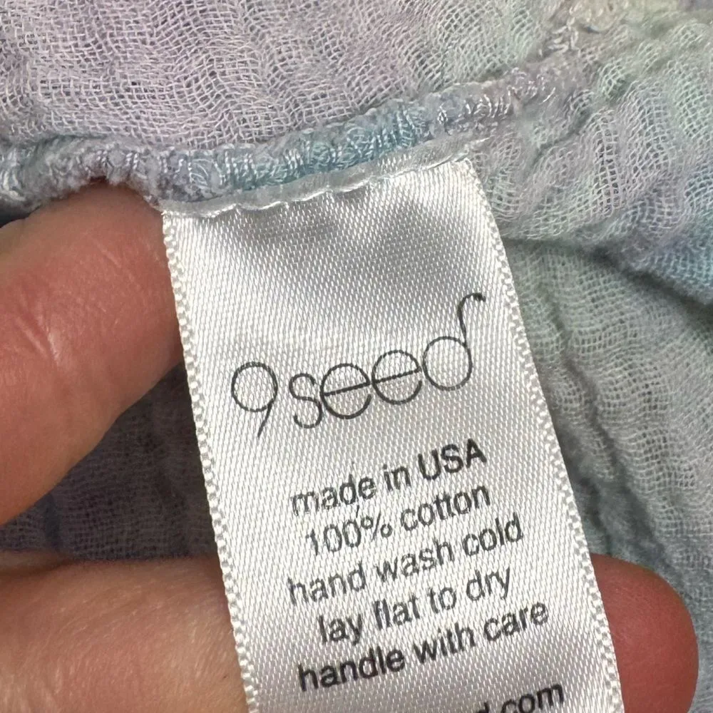 9seed TUNISIA short sleeve caftan in lightweight gauze tie dye one size Blue Size undefined - Image 3