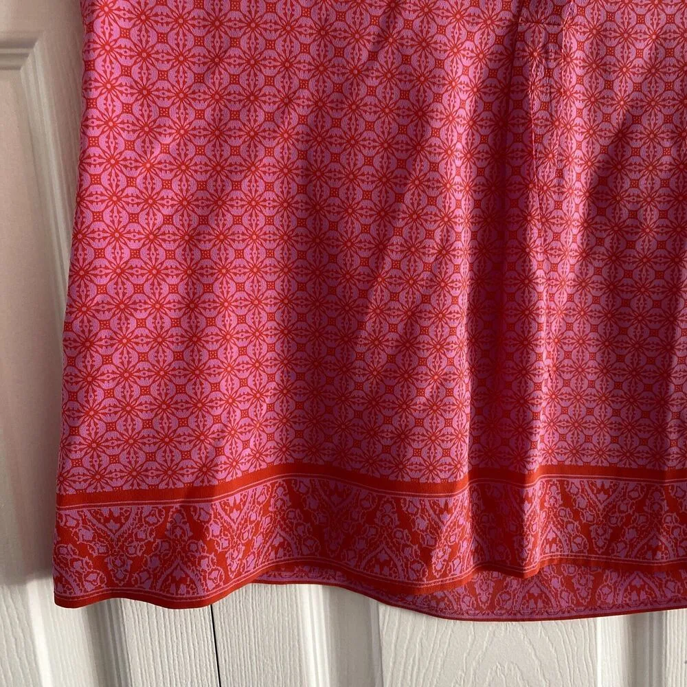 JOIE Women's‎ Silk Pink Sleeveless Gemoetric Blouse Spring Top Feminine Tunic - Image 4