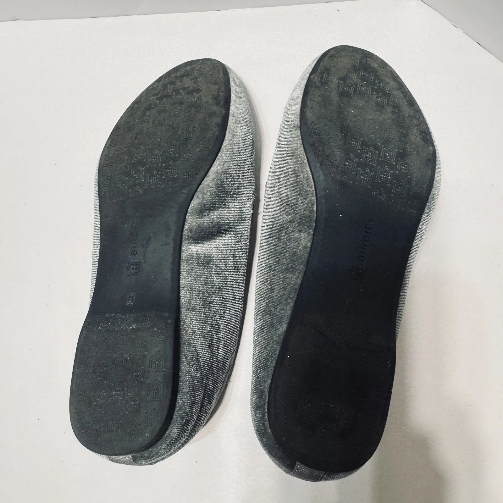 Birdies Flats Womens sz 6 The Starling Gray Velvet Comfort Shoes Loafers - Image 5