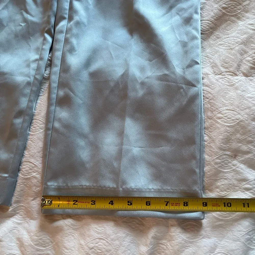 ZARA  High waisted light blue lightweight wide leg pants - Image 3