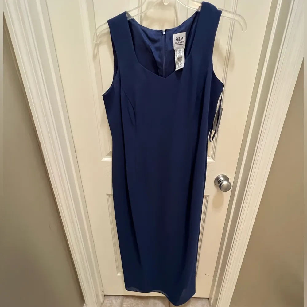 R&M Richard's 2 piece jacket dress, maxi length. Color is Slate. Size 14. NWT - Image 6