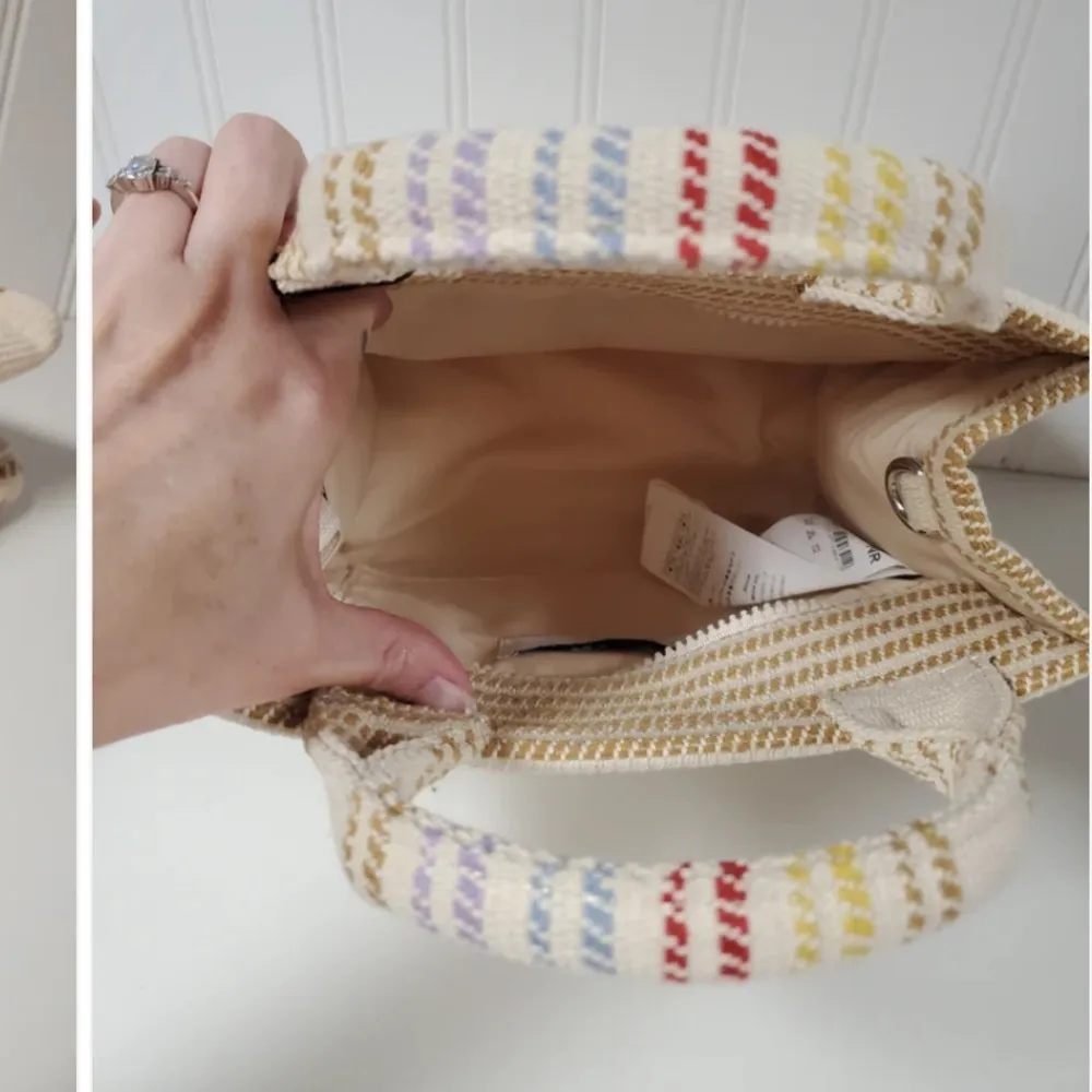 MSGM Multicolor Striped Women's Bag NWT logo casual designer fall luxury $300 Black - Image 4