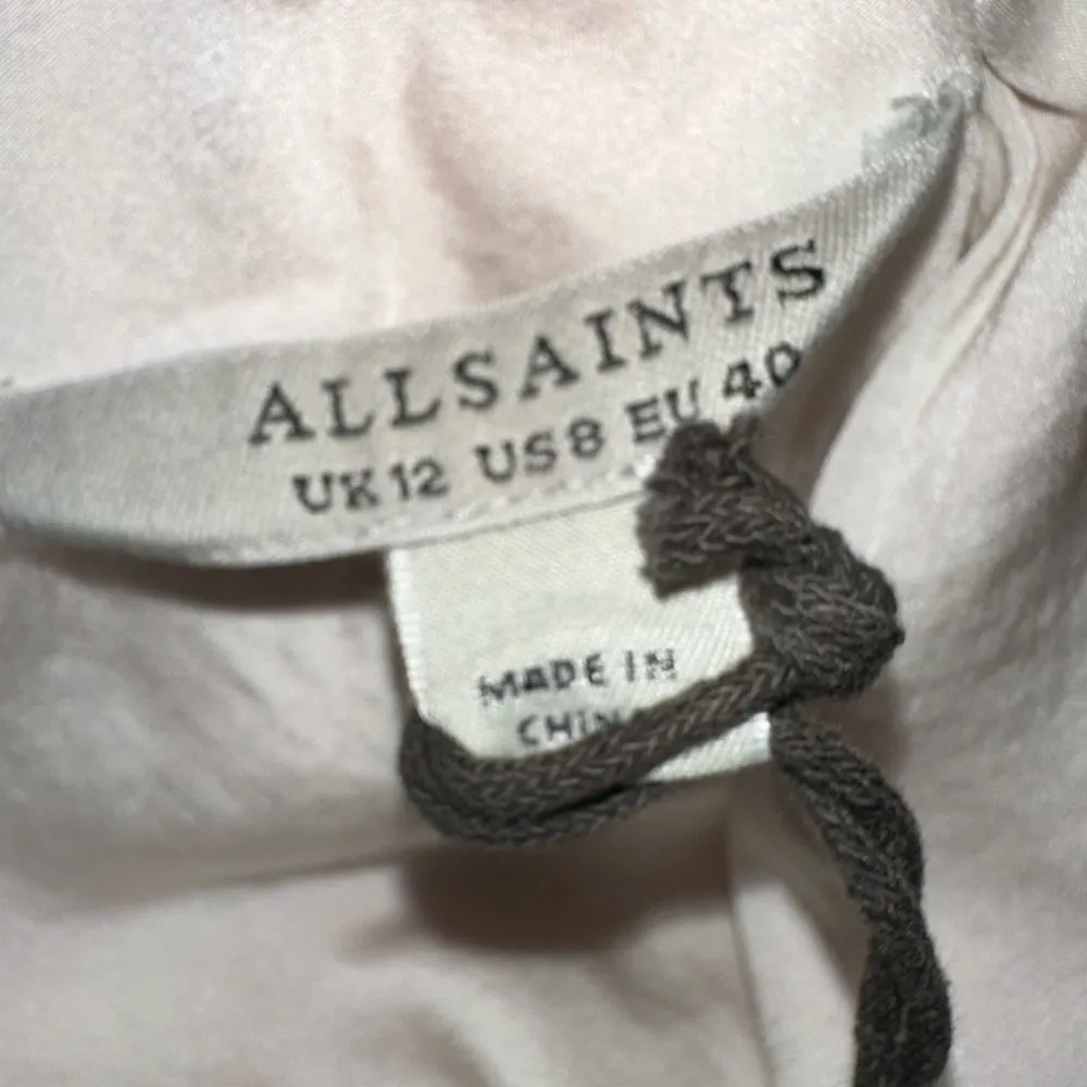 All Saints Melody Marea Silk Blend Rainbow Pink Midi Dress Size US 8 - Image 9